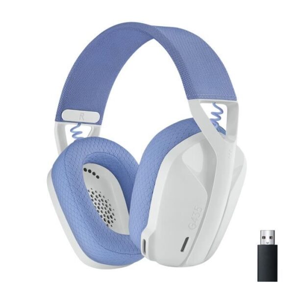 Logitech -G435 LIGHTSPEED Wireless Gaming Headset - WHITE - Lightweight Bluetooth with Built-in Mic for Dolby Atmos, PC, PS4, PS5, Mobile