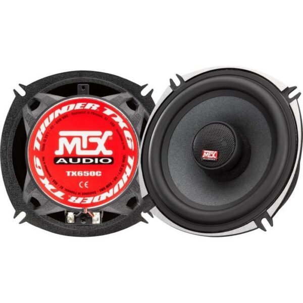 MTX TX650C 13cm 2-way coaxial speakers 80W RMS 4O aluminum chassis neodymium tweeter silk dome coil TSV TIL
