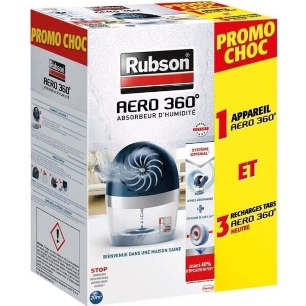 RUBSON Aero 360� Moisture Absorber Shock Promo 20 m� + 3 refills