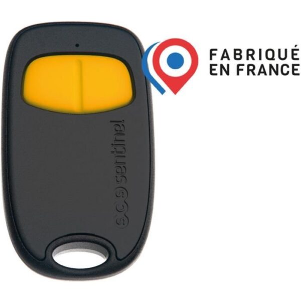 2-channel remote control - SCS SENTINEL - SimplyControl - Yellow, range 40m, frequency 433.92 MHz, CR2032 lithium battery included