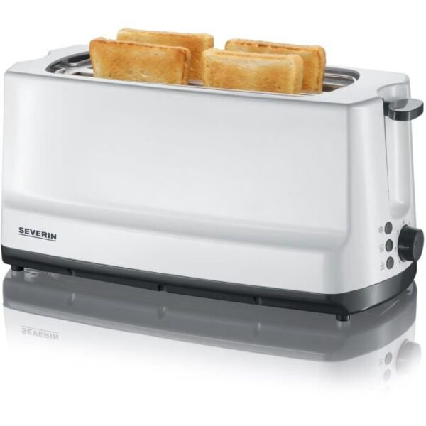 Severin AT2234 Grille-Pain, 2 Long slots for 4 slices: toast, thaw and reheat, Viennoiseries support, Centering