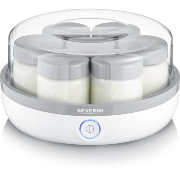 SEVERIN JG 3518 YOURTIE 7 pots of 150 ml each, practical and compact, 100% without BPA, Memo graduation, cable reel, 13 W