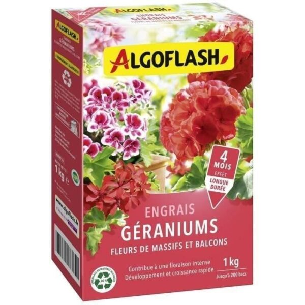 Geranium fertilizers, flowers of beds and balconies - Algoflash Naturasol - 1 kg