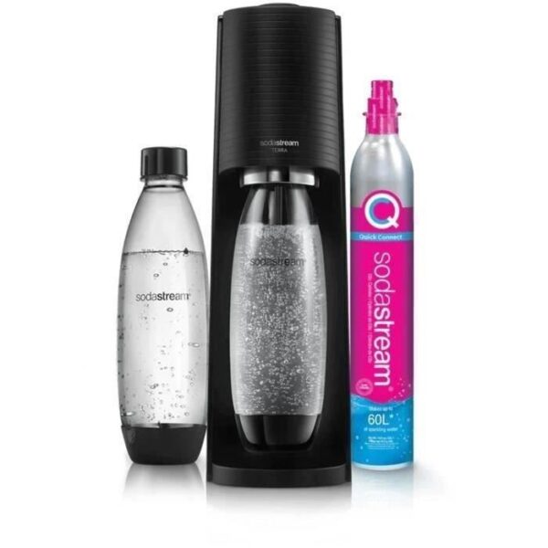 SODASTREAM TERRANLV - TERRA Black Machine Pack 2 LV bottles + 1 CQC exchange cylinder