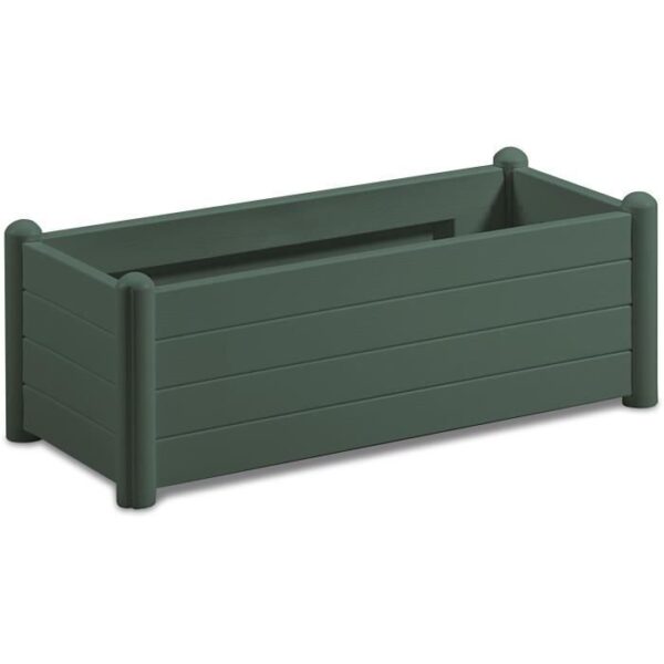 STEFANPLAST Rectangular flower tray - Wood finish - 100x43xH35cm - 80L - Darkgreen