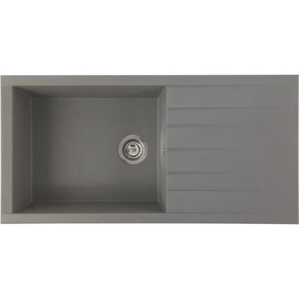 STRADOUR CUBE lavello da incasso in SMC CONCRETE GREY - 16, 1 vassoio, dim. 100 * 50 cm, svuotamento manuale