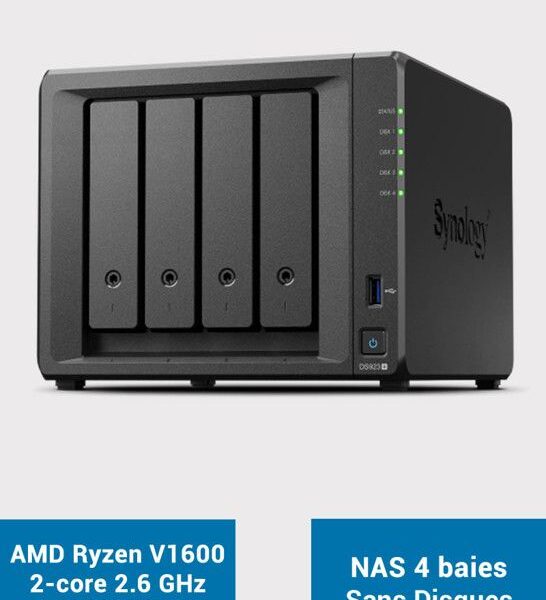 Storage server (NAS) - Synology - 4 Bays - Ryzen R1600 Dual -Core