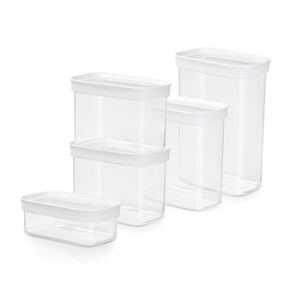 TEFAL Optima 5 contenitori per alimenti secchi, 100% ermetici, 100% igienici, senza BPA N1142810