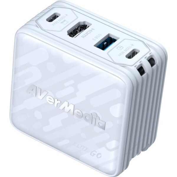 GaN Charger - AVERMEDIA - 100W with FHD Video Capture GC313Pro White