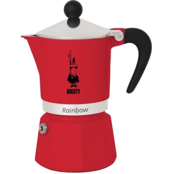 Italian coffee maker - BIALETTI - RAINBOW - 6 cups - 0.30 L - Red