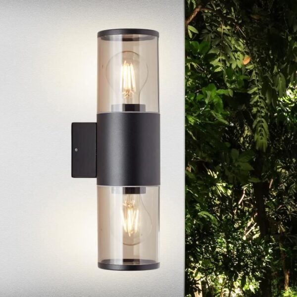 Sergioro Outdoor Applique 2L, Depoli Black, 2x27 20W, bulb not included