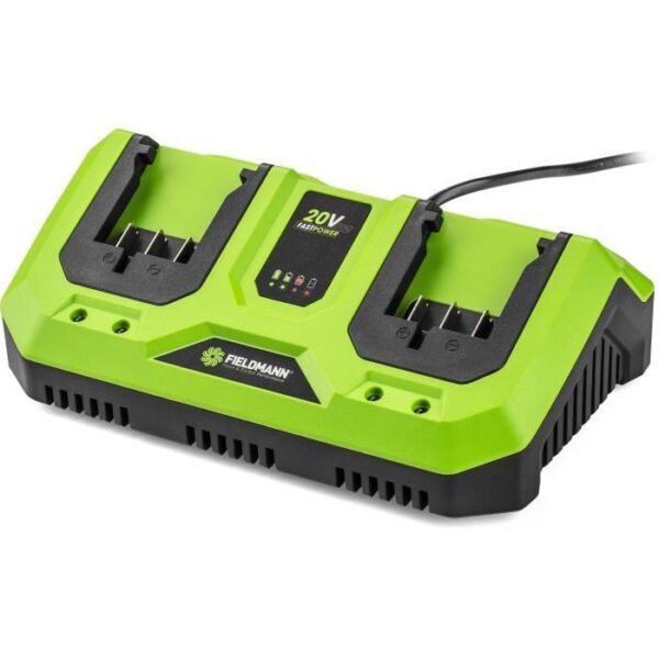 Double charger - FIELDMANN - For 20V batteries - Charge 2Ah in 60 min - Compatible 2Ah, 4Ah