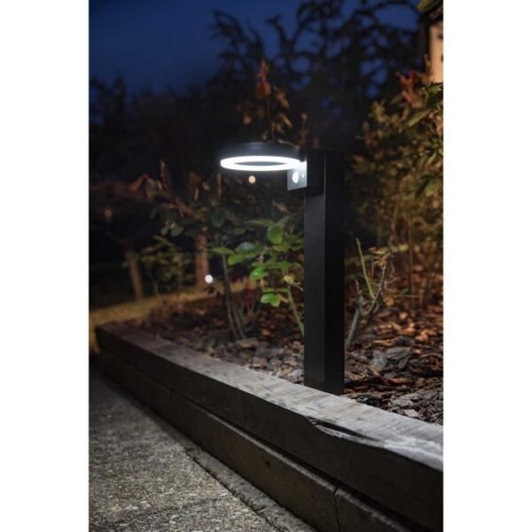 Solar bollard - GALIX - G4590B - Very bright - Stainless steel (Wall light option) with detector - H50 cm - 1000 Lumens
