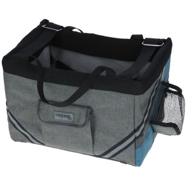KERBL Bicycle bag for dogs or cats - Vacation - Grey/blue - 38x29x25 cm