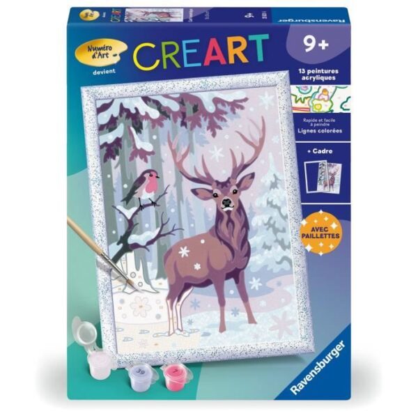 CreArt Kids 18x24cm Romantic Deer, Paint by Numbers Kit, Art Number, Ages 9+, 25831, Ravensburger