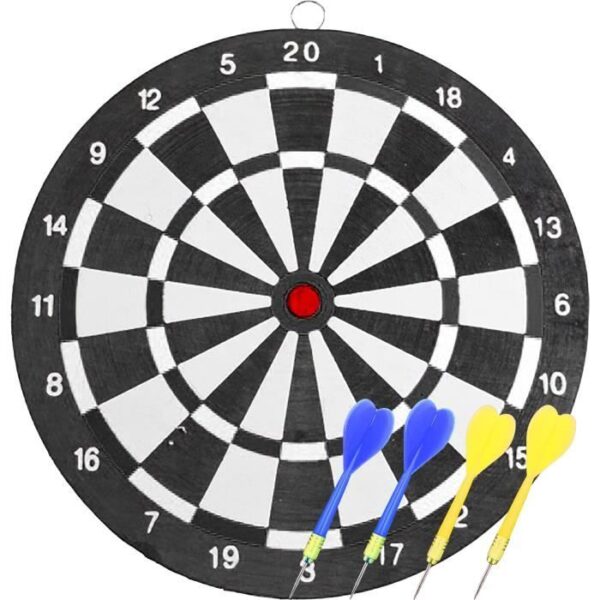 Target and dart set - SPORT AND FUN - Rolled paper - 4 darts - Diameter 25 cm