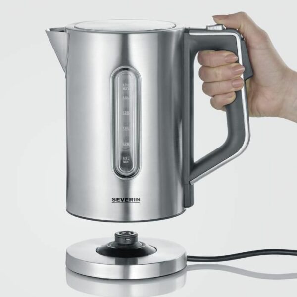 SEVERIN WK3418 Kettle 1.7 L with adjustable temperature up to 100 ° C, 5 ° C steps, LCD display, Bisphenol A free, 360 ° base, Stainless steel