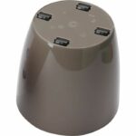 Shiny flowerpot - GARDEN ID - Shiny Taupe with wheels - 35 x 32 cm - Ceramic look - Waterproof - Easy to move - Image 2