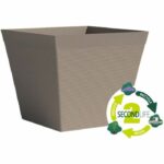 Square pot - GARDEN ID - Green Care Impact Taupe - 29 x 26 cm - 10-year guarantee - 100% recycled - UV/frost resistant - Image 2