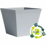 Square pot - GARDEN ID - Green Care Impact Blue-Grey - 39 x 33 cm - 10-year guarantee - 100% recycled - UV/frost resistant – Bild 2