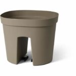 Balustrade pot - GARDEN ID Smile - Taupe 30 cm - Fits all balustrades - Water reserve - recycled and 100% recyclable - Image 4