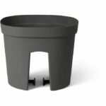 Balustrade pot - GARDEN ID Smile - Anth. 30 cm - Fits all balustrades - Water reserve - recycled and 100% recyclable - Image 2