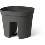 Balustrade pot - GARDEN ID Smile - Anth. 30 cm - Fits all balustrades - Water reserve - recycled and 100% recyclable - Image 3