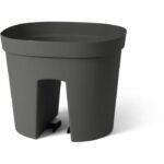 Balustrade pot - GARDEN ID Smile - Anth. 30 cm - Fits all balustrades - Water reserve - recycled and 100% recyclable - Image 4
