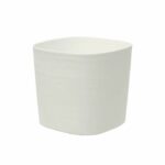 Pot with water reserve - GARDEN ID Respect - White 20 x 20 cm - with 100% household waste and 100% recyclable - Structured surface
