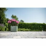 Pot with water reserve - GARDEN ID Respect - Verdigris 20 x 20 cm - 100% household waste - 100% recyclable - Structured surface. - Image 4