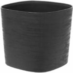 Pot with water reserve - GARDEN ID Respect - Black-Anth 20 x 20 cm - 100% household waste - 100% recyclable - Structured surface.