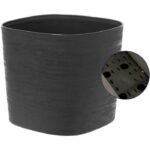 Pot with water reserve - GARDEN ID Respect - Black-Anth 25 x 25 cm - 100% household waste - 100% recyclable - Structured surface. - Image 3