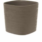 Pot with water reserve – GARDEN ID Respect – Taupe 30 x 30 cm – 100% household waste – 100% recyclable – Structured surface.