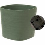 Pot with water reserve - GARDEN ID Respect - Verdigris 30 x 30 cm - 100% household waste - 100% recyclable - Structured surface. - Image 3