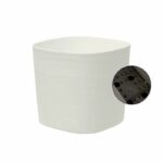Pot with water reserve - GARDEN ID Respect - White 40 x 40 cm - 100% household waste - 100% recyclable - Structured surface. - Image 3