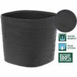 Pot with water reserve - GARDEN ID Respect - Black-Anth 40 x 40 cm - 100% household waste - 100% recyclable - Structured surface. - Image 2