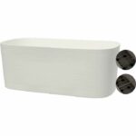 Planter with water reserve - GARDEN ID Respect - White 50 x 17 cm - 100% household waste - 100% recyclable - Structured surface. - Image 3