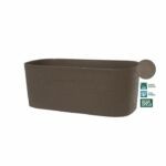 Planter with water reserve - GARDEN ID Respect - Taupe 50 x 17 cm - 100% household waste - 100% recyclable - Structured surface. - Image 2