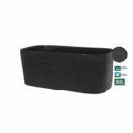 Planter + water reserve - GARDEN ID Respect - Black-Anth 50 x 17 cm - 100% household waste - 100% recyclable - Structured surface - Image 2