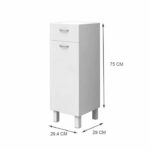 ESSENTIAL - Storage unit 1 door 1 drawer - White - L 30 cm - Image 5