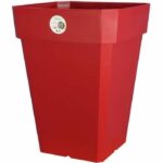Riviera square flower flower pots plastic - 49 x 49 x h 50 cm - 65 l - red