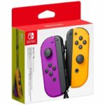 Pair of Joy-Con left neon purple and right neon orange right