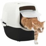 Pet design sacha toilet house - 56 x 40 x 39 cm - black and white - for cats - Image 4