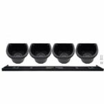 Wall planter - Wall kit consisting of a wall bracket and 4 pots (1 L) - Black - Dim H 15 x W 60 cm - NATURE