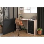 Parisot Right Office 3 drawers - Brooklyn chene decor - L 121.4 x D 55 x H 74.5 cm - Essential - Image 2