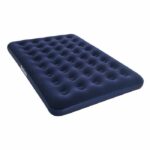 BESTWAY Horizon Double Flocked Inflatable Mattress + Sidewinder Electric Pump + Bag - 2 places - Blue - Image 2