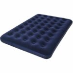 BESTWAY Horizon Double Flocked Inflatable Mattress + Sidewinder Electric Pump + Bag - 2 places - Blue