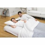 BESTWAY Horizon Double Flocked Inflatable Mattress + Sidewinder Electric Pump + Bag - 2 places - Blue - Image 6