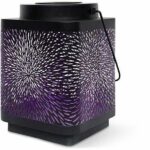 Solar lantern - GARDEN ID Attract - Mauve 16 x 16 h23 cm - 6 to 8 hours autonomy - Mobile - On/off button.