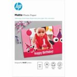 HP Matte Photo Paper, 180 g / m2, 10 x 15 cm, 25 sheets (7HF70A)